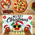 thumbnail image 2 of JOOCAR Merry Christmas Chickens with Santa Hats and Lights Linen Table Mats Set of 4 for Home Kitchen Table Decor 12x18 inch, 2 of 5