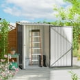 thumbnail image 2 of Outsunny 3.3' x 3.4' Lean-to Garden Storage Shed w/ Lockable Door Grey, 2 of 10