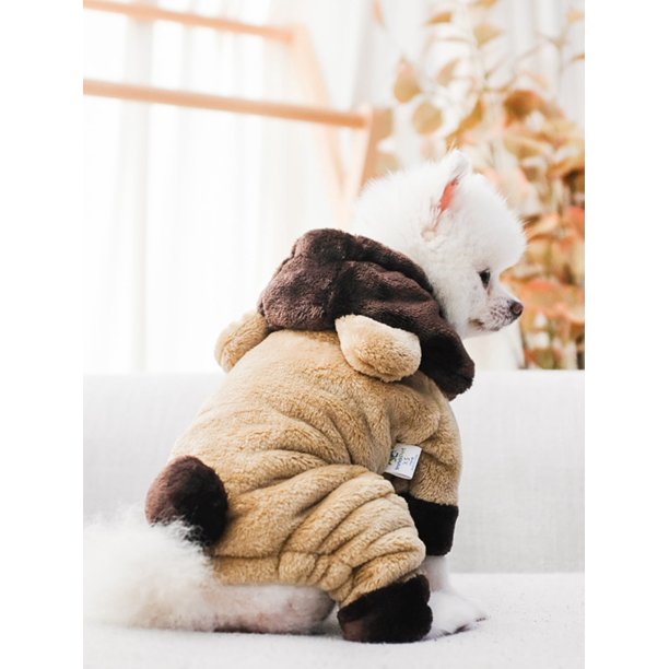 1pc Coral Fleece Thickened Reversible Transformable Brown Bear Design Warm And Comfortable