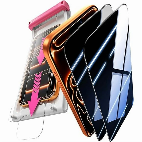 wonima11 Hoerrye for iPhone 17 Pro Max Privacy Screen Protector - [Anti Spy] [Easy Installation] Case Friendly, Tempered Glass 9H Hardness Shatterproof, Anti Fingerprint, Bubble Free, 2 Pack