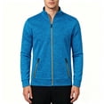 thumbnail image 2 of ClodeEU Men's Fleece Full Zip Stand Collar Lightweight Jacket,Long Sleeve Outerwear with Zipper Pockets,Big and Tall ,Size M-5XL, 2 of 5