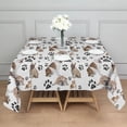 thumbnail image 3 of Bulldog Dog and Footprints Square Tablecloth,Waterproof Square Table Cover,Wipeable Spillproof Washable Table Cover for Home Kitchen Party Decor 52"x52"(132x132cm), 3 of 6