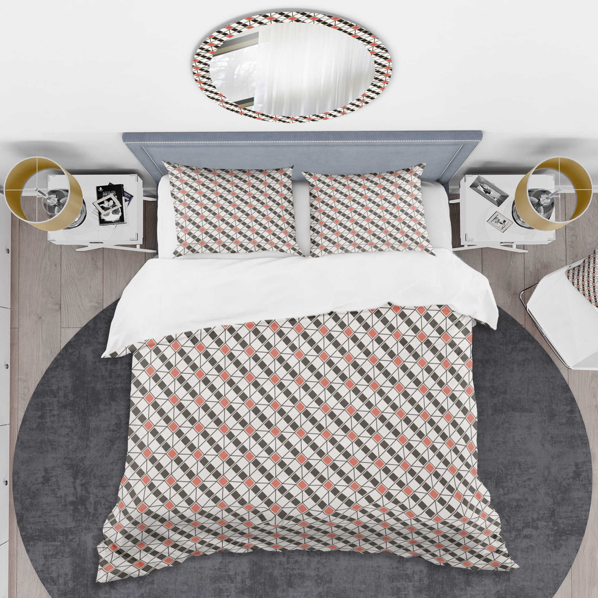Designart 'Abstract Design Retro Pattern IV' Mid-Century Modern Duvet Cover Set