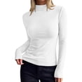 thumbnail image 3 of BTFBM Mock Tops for Women Fitted Long Sleeve Shirts Fall Fashion Clothing Thermal Layering Undershirts Going Out Outfits, 3 of 9