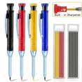 thumbnail image 2 of Crayon Mécanique de Charpentier Plein 2,8 mm avec Aiguiseur pour Travail du Bois Construction Longue Tête Crayon de Charpentier Fournitures de Papeterie Recharges Rouges, 2 of 6