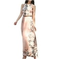 thumbnail image 2 of SMihono Robe Maxi Bohème d'Été pour Femmes Grande Taille Mode Femmes Décontractée Imprimée Harter Sans Manches à Nouer à la Taille Longue Robe de Plage, 2 of 8