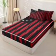 thumbnail image 2 of Erosebridal Retro Flag Pattern Zipper Queen Comforter Set with Fitted Sheet and 2 Pillowcases,Red Geometric Stripe Zipper Bedding Set For Boys,Black Reversible,4pcs, 2 of 7
