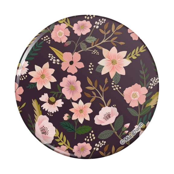 Simona Flowers Floral Pattern Kitchen Refrigerator Locker Button Magnet