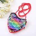 thumbnail image 4 of Bolso de bebé con forma de corazón de lentejuelas de princesa, monedero de chico de color sólido bonito para niña pequeña, bolsos de hombro brillantes para niños, 4 of 5