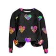 thumbnail image 7 of Jacenvly Pullover Sweaters for Women Round Neck Blouse Long Sleeve Shirt Soft Comfort Contrast Color Valentine'S Day Love Printing Loose Fitting Sweater Sweatshirts Black, 7 of 7