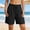 Black, variant on Half Elastic Waist Drawstring Linen Blend Bermuda Shorts, Relaxed Straight Leg Shorts for Vacation Days Black XXXL