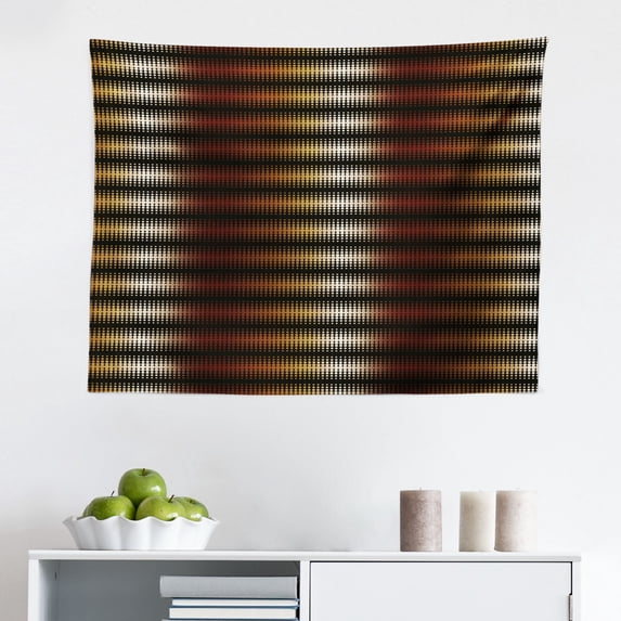 Mandala Tapestry, Ethnic Dots and Shapes Forming Concentric Illusion in Different Earth Tones, Fabric Wall Hanging Decor for Bedroom Living Room Dorm, 2 Sizes, Multicolor, by Ambesonne