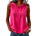 thumbnail image 3 of Women's Sleeveless Hoodie, Awwp Women's Sleeveless Hooded Tank Top Hot Pink Breathable Tank Top Xxl, 3 of 4