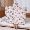 thumbnail image 5 of Beige Butterfly Pattern Hooded Bath Towel，50"x30" for Ages 3 To 12 Kids, Quick Dry Lightweight Soft Microfiber Hood Beach Towel Cover Up for Kids, 5 of 7