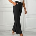 thumbnail image 5 of Uaswgudfs Women's Modal Soft Relaxed Cropped Pants High Waist Casual Wide Leg Pants with Pockets Black XL, 5 of 7