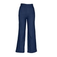 thumbnail image 4 of Miluxas Woman Straight Leg Jeans Casual Elastic High Waist Jeans for Yoga Running Sporting with Pockets Imitation Denim Faric Dark Blue, 4 of 9
