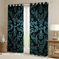 thumbnail image 2 of jejeloiu Victorian Baroque Damask Blackout Curtains Set of 2 (52x84 Each),Boho Bohemian Floral Window Curtains,Blue Vintage Flowers Curtains and Drapes For Girls Kids,Super Cozy Room Decor, 2 of 6