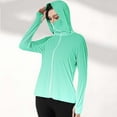 thumbnail image 2 of Sun Protection Long Sleeve Hoodie，Upf 50+ Tee Shirts Uv Rash Guard Swim Shirt With Mask Workout Hiking Running Athletic Tops Slim Fit Quick Dry Tunics Tops T-Shirts, 2 of 7