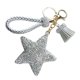 thumbnail image 5 of FELTECHELECTR Llaveros de estrella con diamantes de imitación de plata, regalo, llavero con pentagrama, colgante de cristal de PU, adornos artesanales para colgar en la bolsa de llaves del coche., 5 of 7