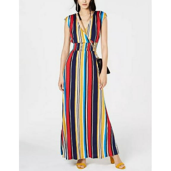 INC International Concepts Women's Striped Smocked Maxi Dress Multi Color Size Petite XL