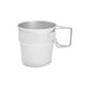 thumbnail image 4 of Tazas de acero inoxidable Taza de té portátil con asa Vasos para beber, reutilizables apilables para bebidas frías y calientes Fiestas al aire libre Blanco Gloria vaso de café, 4 of 9