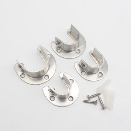 U Shaped Rpd JOYWEI 4 Pieces Curtain Rod Bracket, 19mm Stainless Steel U-Shaped ...