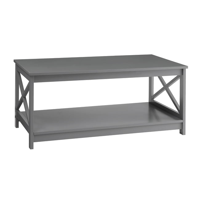 Convenience Concepts Oxford Table Basse avec Deux Niveaux d'Étagères, Gris