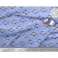 thumbnail image 3 of Soimoi Blue Cotton Voile Fabric Geometric & Roses Floral Print Fabric by the Yard 58 Inch Wide, 3 of 3