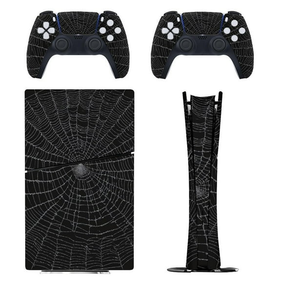 Spider Web Console Skin Bundle for PS5 Pro Slim Disc & Digital / PS4 – Full Wrap   Dual Controller Flair