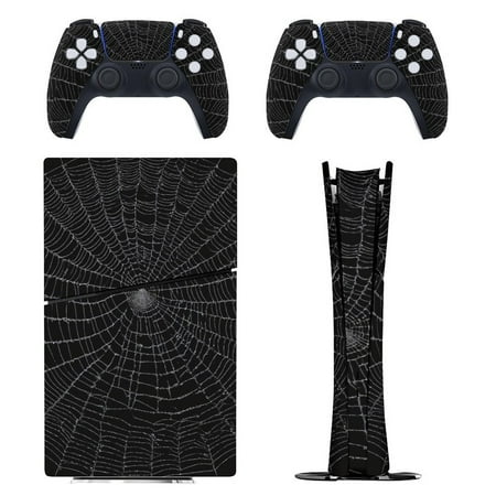Spider Web Console Skin Bundle for PS5 Pro Slim Disc & Digital / PS4 - Full Wrap + Dual Controller Flair