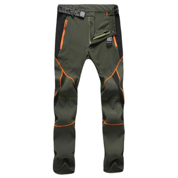 UTTOASFAY Mens Pants Men Couple Waterproof Windproof Outdoor Hiking Quik Dry Pants Trousers Army Green 34(XXXL)