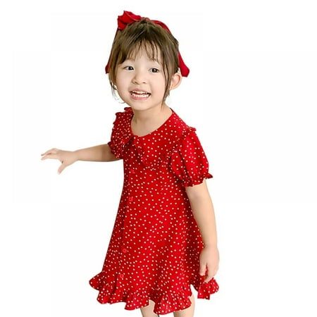 

EleaEleanor Children s Lapel Jumpsuit Summer Girl Sweet Polka Dot Jumpsuit Children s Pants