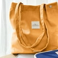 thumbnail image 4 of Wrapables Corduroy Tote Bag, Casual Everyday Shoulder Handbag, Marigold, 4 of 4