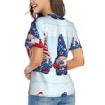 thumbnail image 3 of Xecao Cute Gnomes in USA1 for Women's V-Neck T-Shirts-Elegant Half-Sleeve Tops Perfect for Summer-Small, 3 of 5