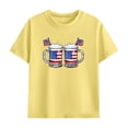 thumbnail image 5 of Stamzod 4Th Of July Clothes for Girls Boys Short Sleeve T-Shirt and Shorts Unisex Two Piece Summer Outfits Yellow 6 Years, 5 of 10