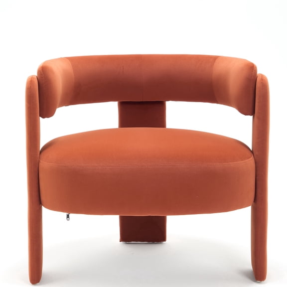 GOMYHOME Modern Velvet Accent Chair with Curved Backrest, Upholstered Lounge Chair for Living Room Bedroom Office