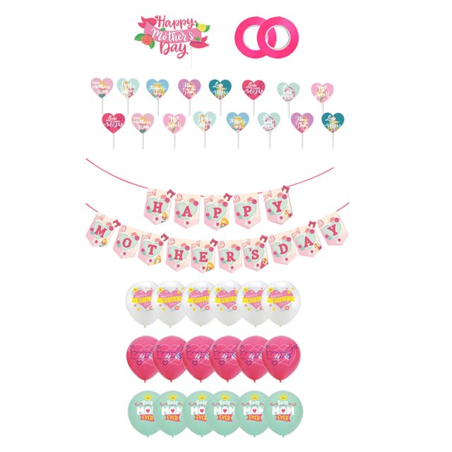 Regalos para el día de la madre, bandera del feliz día de la madre, juego de decoraciones con globos, adornos para pared, puerta de entrada, foto de