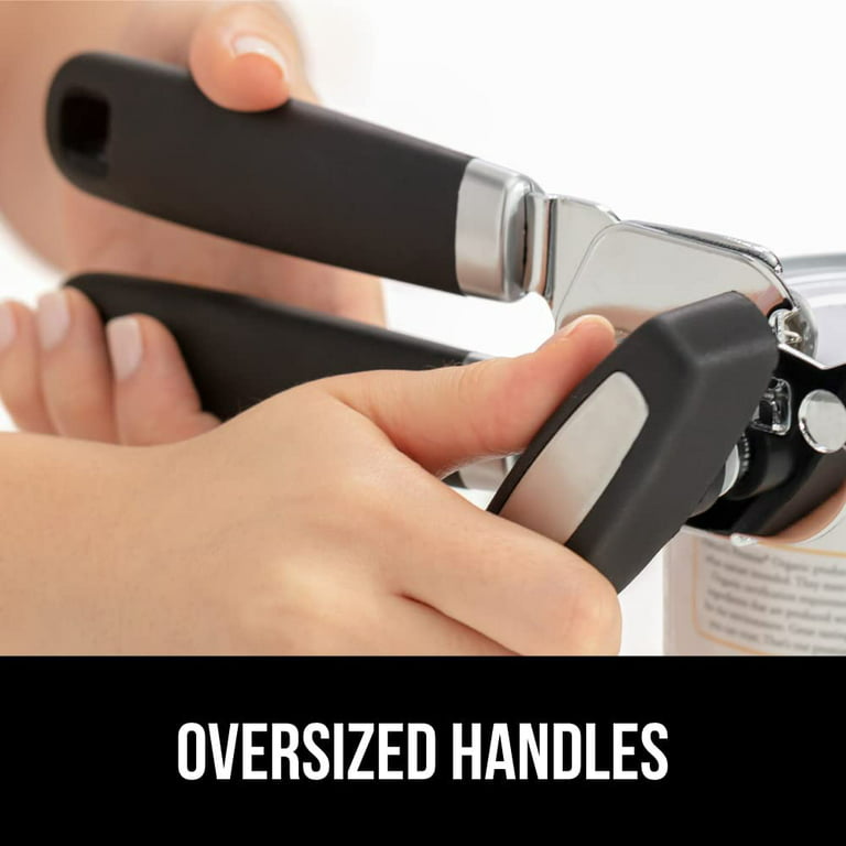 The Original Gorilla Grip Heavy Duty Stainless Steel Smooth Edge Manual  Hand Held Can Opener With Soft Touch Handle, Rust Proof Oversized Handheld  Easy Turn Knob, Large Lid Openers, Almond : Home & Kitchen 