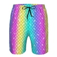thumbnail image 3 of Pofeuu Rainbow Scales2 Prin Men's Swim Trunks Quick Dry Bathing Suit Swimming Board Shorts Mesh Lining Beach Swimwear-Medium, 3 of 6