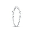 thumbnail image 3 of FB Jewels 10kt White Gold Womens Round Diamond Bead Dot Stackable Ring 1/20 Cttw, 3 of 4