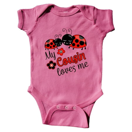 

Inktastic My Cousin Loves Me with Cute Ladybugs Gift Baby Boy or Baby Girl Bodysuit