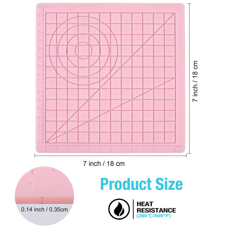 3D Pen Mat - 3D Printing Mat Silicon for Beginners - 6.7x6.7 inch  Compatible with Stencils - Pink