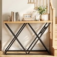 thumbnail image 4 of Gymax 55'' Industrial Console Table w/ Solid Metal Frame & Storage Rustic Sofa Table, 4 of 10