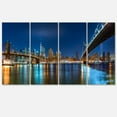thumbnail image 2 of Brooklyn et Manhattan Ponts Nuit - Impression sur Toile Paysage Urbain, 2 of 3