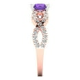 thumbnail image 3 of Solitaire with Accents Engagement Ring for Women - 1.42ct Natural Amethyst in 14K Rose/White Gold Promise Ring, 3 of 6