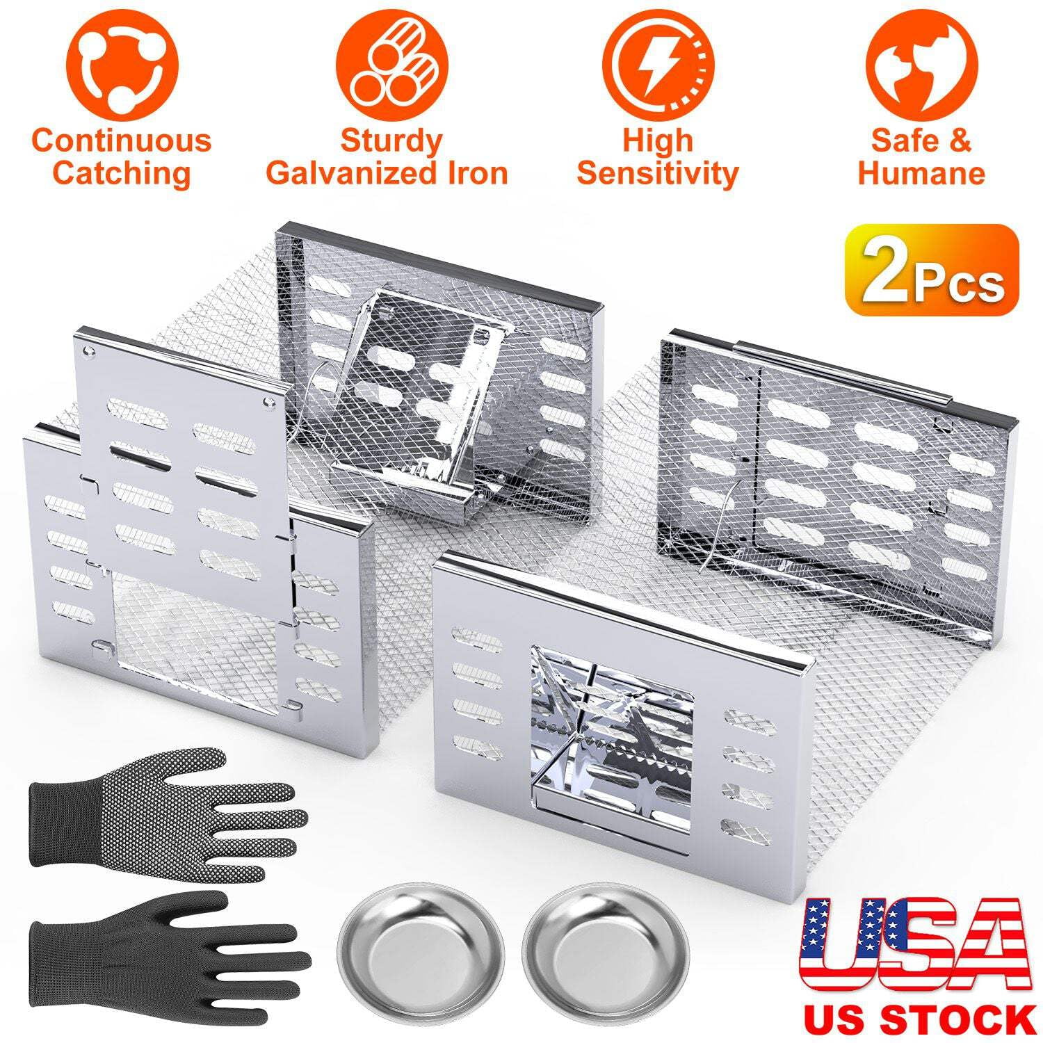 2Pcs Humane Rat Trap Catch and Release
