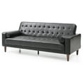 thumbnail image 2 of Passion Furniture PF-G843A-S 85 in. Andrews Flared Arm Faux Leather Straight Sofa in Black, 2 of 5