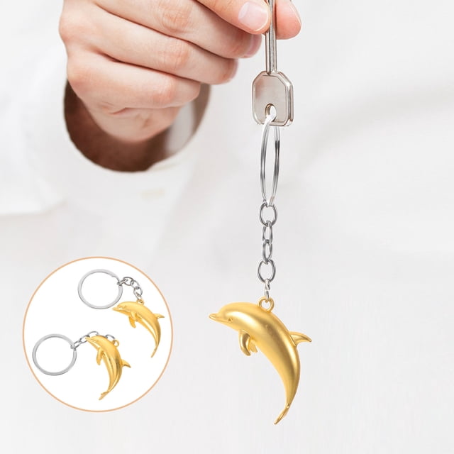 MERRYHAPY 2Ud Llavero Dorado Metal Con 3D Para Y Original
