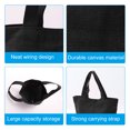 thumbnail image 4 of Uxcell Canvas Tote Bag with Handle Small Reusable Handbag Shopping Bags Black, 4 of 4