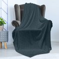 thumbnail image 4 of Fleur De Lis Soft Flannel Fleece Throw Blanket, Floral Medieval Monochrome French Coats of Arms in Baroque Rococo Art, Cozy Plush for Indoor and Outdoor Use, 70" x 90", Dark Petrol Blue, by Ambesonne, 4 of 5